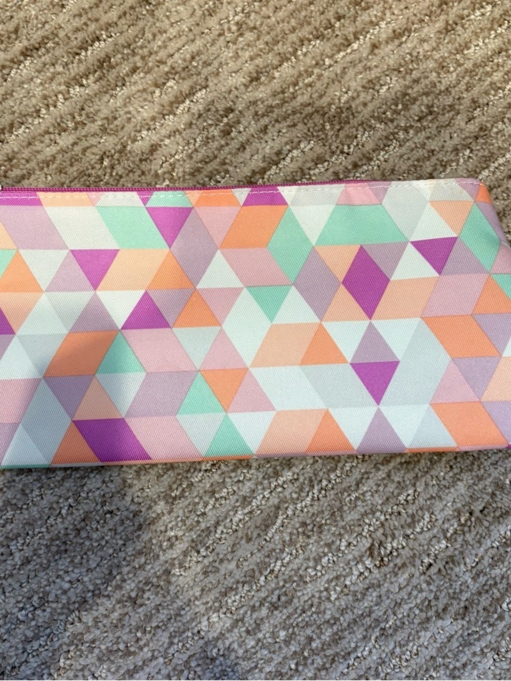 Clinique Multicolor Triangle Makeup Bag - 10” X 5”